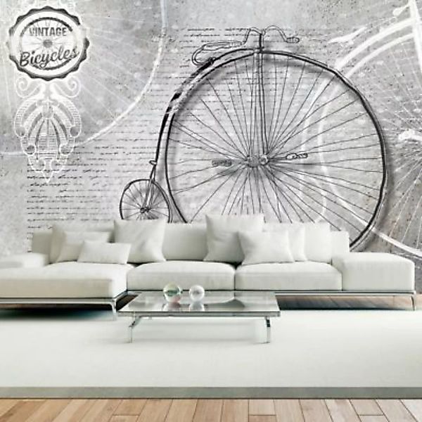 artgeist Fototapete Vintage bicycles - black and white schwarz/weiß Gr. 350 günstig online kaufen