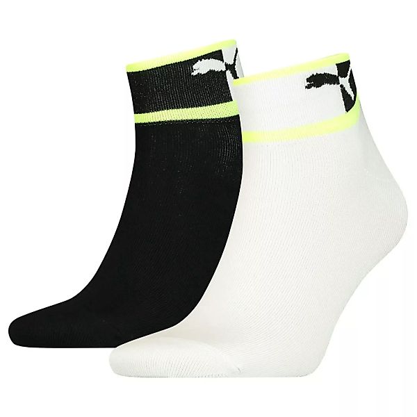 Puma Blocked Logo Quarter Socken 2 Paare EU 43-46 Black / White günstig online kaufen