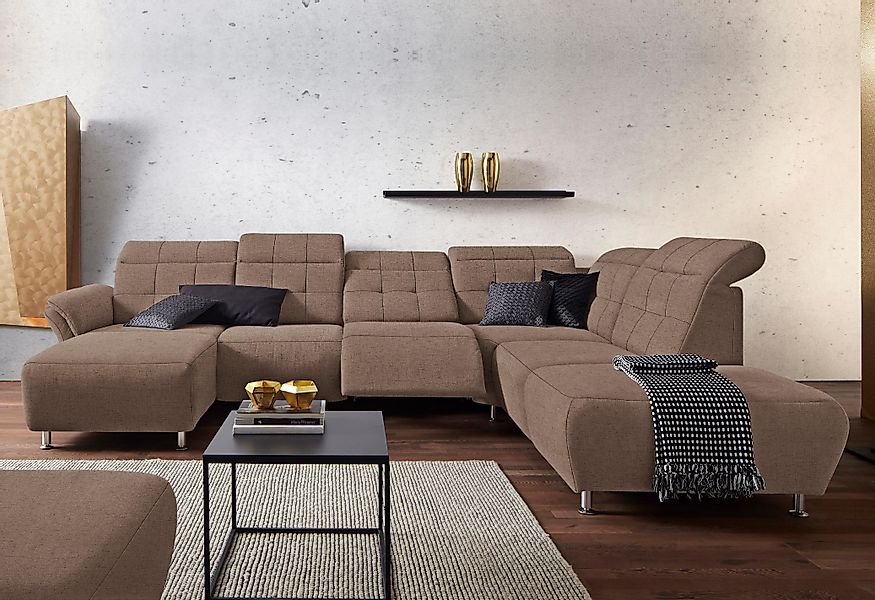 PLACES OF STYLE Wohnlandschaft »Manhattan U-Form« 2 Sitze mit elektrischer günstig online kaufen