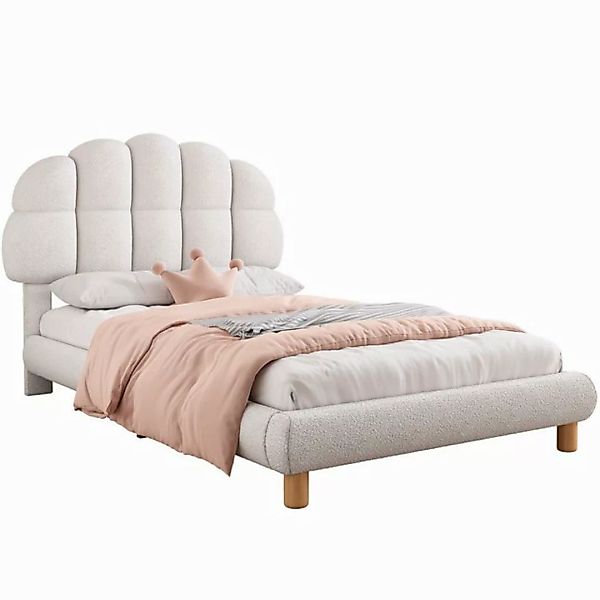 Flieks Polsterbett, Einzelbett Kinderbett 90x200cm mit Halbkreisform Kopfte günstig online kaufen