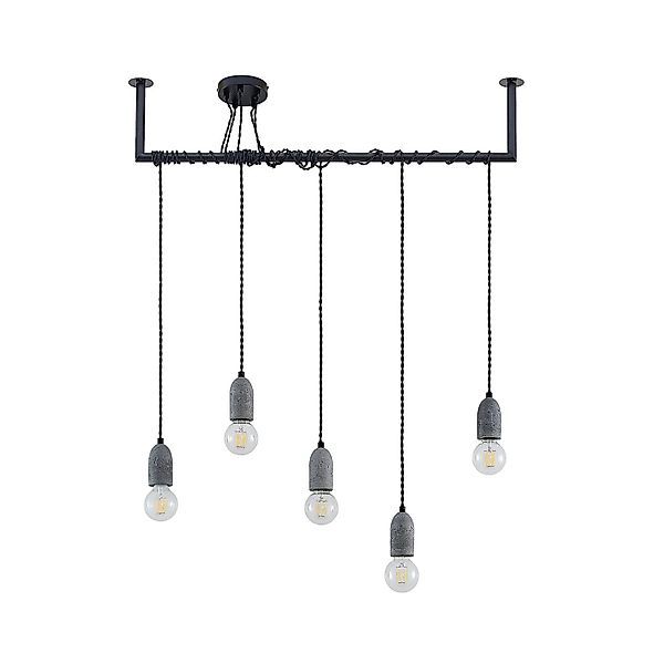 Lindby Beton Pendelleuchte Doravio 9639578 Vintage Industriell in Schwarz a günstig online kaufen