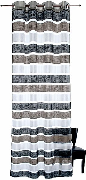 decolife Gardine "Scala" Ösen 1 Stk. tlg. Ösenschal mit farbigen Querstreif günstig online kaufen