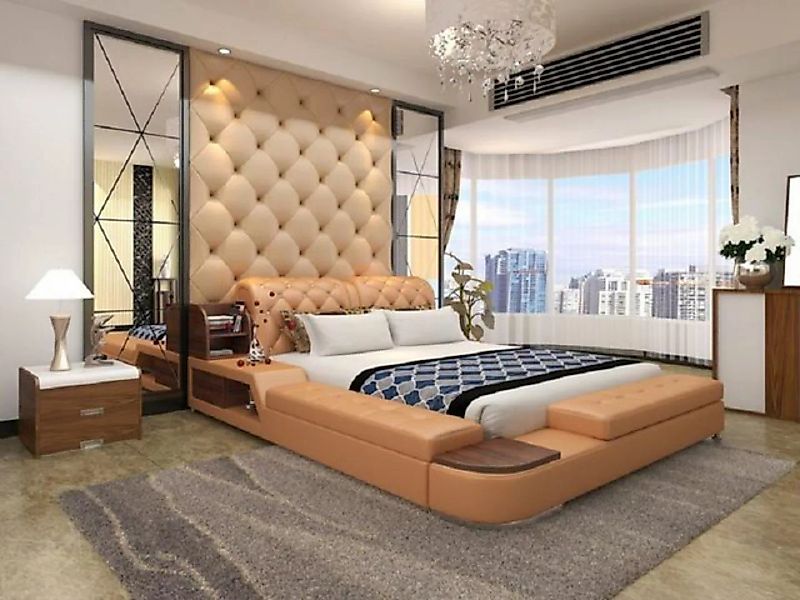JVmoebel Bett Multifunktion Bett Design Polster Doppelbett Chesterfield Lux günstig online kaufen