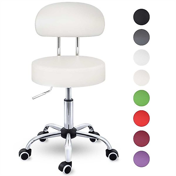 TRESKO Drehhocker Rollhocker mit Lehne, Arbeitshocker günstig online kaufen