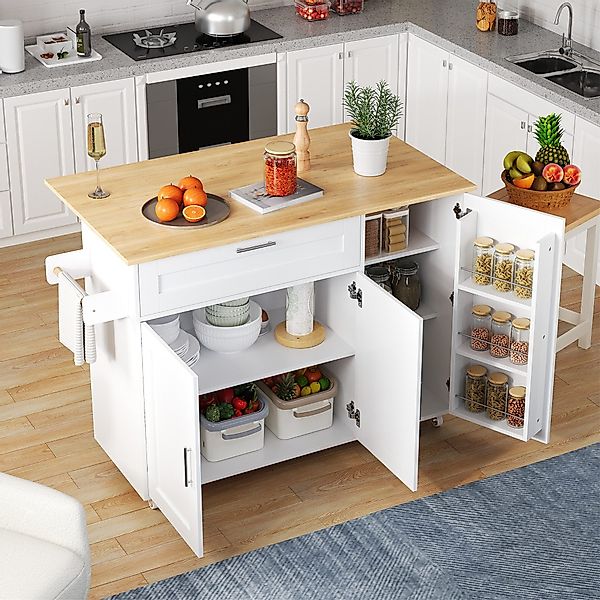 STILVORA Küchenwagen mit Arbeitsplatte klappbar,Küchenschrank Kücheninsel günstig online kaufen