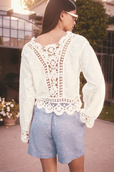 Next Strickpullover Langärmeliges Oberteil mit Häkeldetails günstig online kaufen