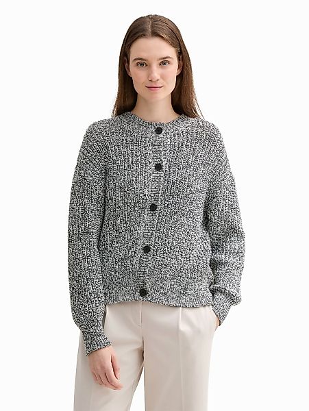 TOM TAILOR Denim Strickjacke, meliert, mit Knopfleiste günstig online kaufen