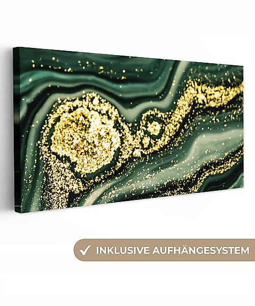 OneMillionCanvasses® Leinwandbild Panorama Marmor - Gold günstig online kaufen