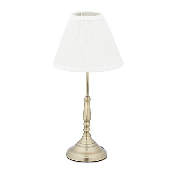 relaxdays Tischleuchte Tischlampe weiß gold günstig online kaufen