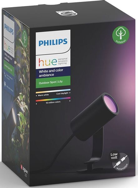 Philips Hue LED-Spot Lily White & Color Ambiance 1-flammig Schwarz Erweiter günstig online kaufen