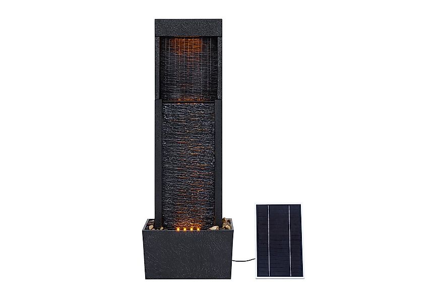 Teamson Home Gartenbrunnen Solar mit LED schwarz 96 cm günstig online kaufen