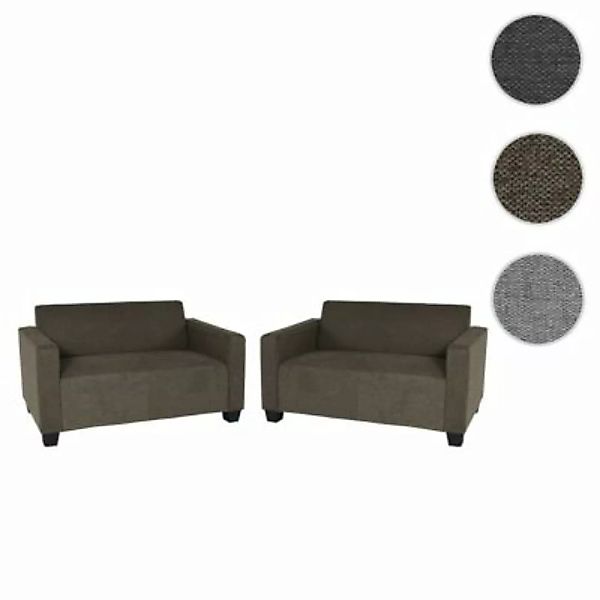 HWC Mendler Sofa-Garnitur 2x 2er Sofa braun günstig online kaufen