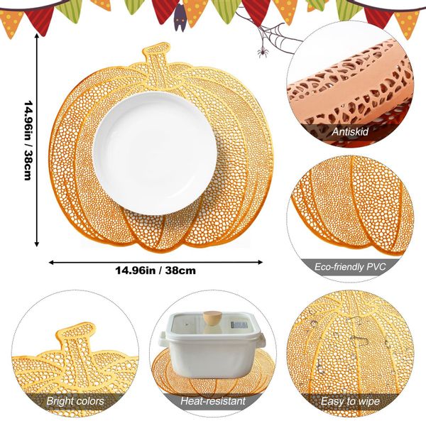 CLTYQ Platzset 6-teiliges Kürbis-Tischset, Tischsets mit günstig online kaufen