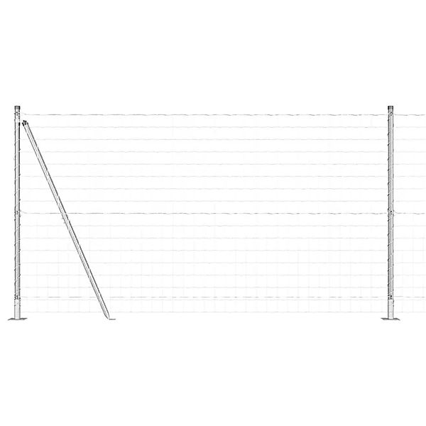 vidaXL Zaun mit Pfosten Silber 1,2 x 10 m Stahl 3351055 günstig online kaufen