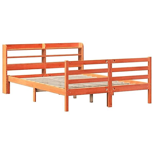 vidaXL Massivholzbett ohne Matratze Wachsbraun 120x200 cm Kiefernholz 33066 günstig online kaufen
