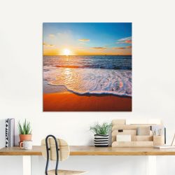 Artland Glasbild "Sonnenuntergang und das Meer" Strand 1 Stk. tlg. günstig online kaufen