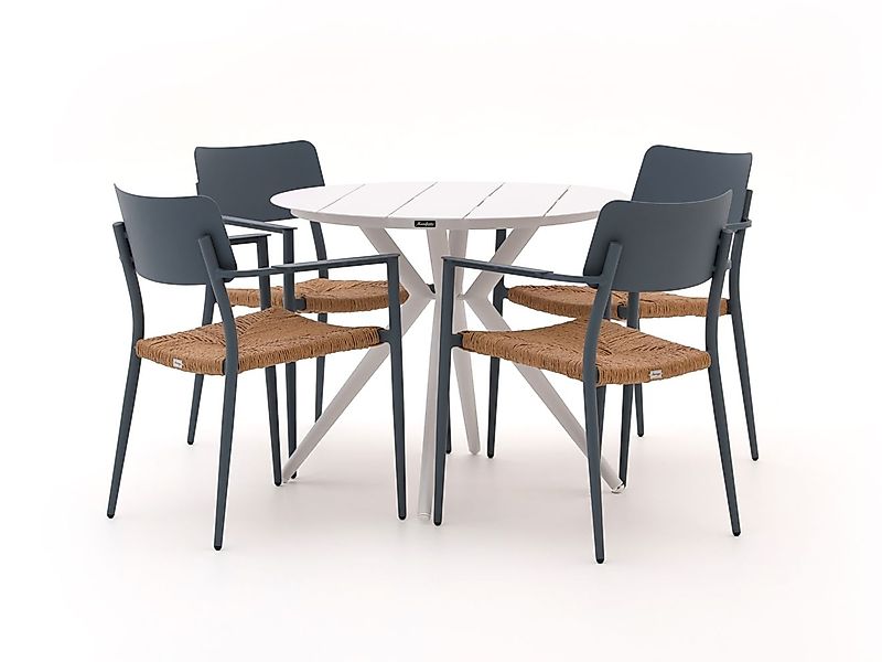Bellagio Cino/Sora ø 90 cm Gartenmöbel-Set 5-teilig stapelbar günstig online kaufen