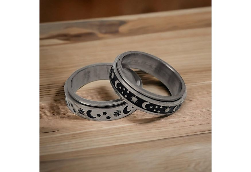 Eyecatcher Fingerring Anti Stress Ring Sonne Mond Sterne Astronomie Anxiety günstig online kaufen