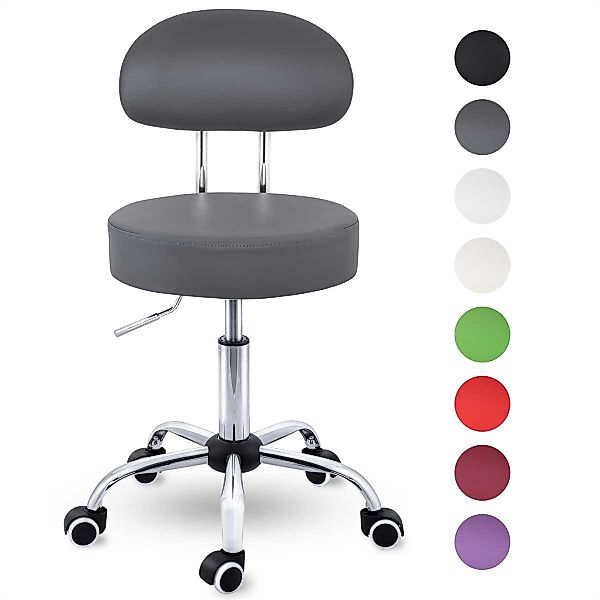TRESKO Drehhocker Rollhocker mit Lehne, Arbeitshocker günstig online kaufen