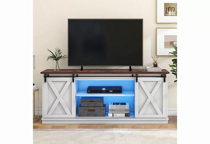 BlingBin TV-Schrank Sideboard (1-St) Schiebetüren, Anpassbare Regalböden, 1 günstig online kaufen