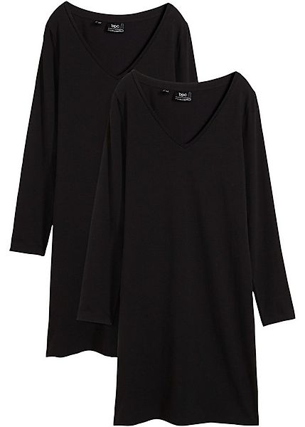 bonprix Jerseykleid (Packung, 2-tlg., 2) im 2er Pack, mit V-Ausschnitt günstig online kaufen