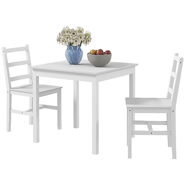 HOMCOM 3er-Set Essgruppe, Esstisch mit 2 Stühle, Esszimmergruppe für 2 Pers günstig online kaufen