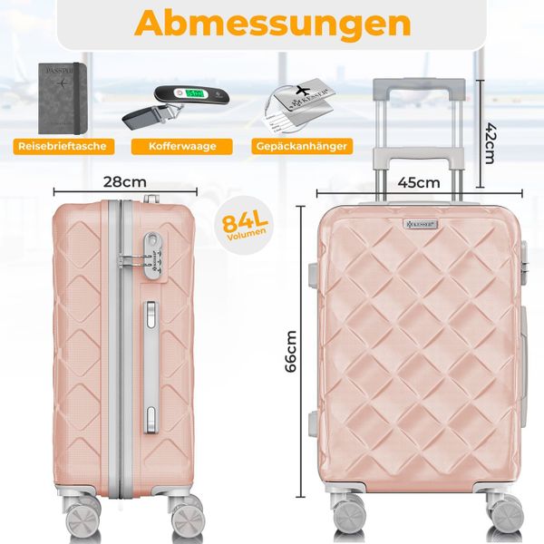 KESSER Hartschalen-Trolley Reisekoffer, 4 Rollen, ABS günstig online kaufen