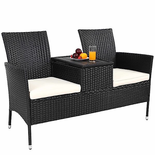 Casaria Gartenbank, Sitzbank inkl. Auflagen Polyrattan günstig online kaufen