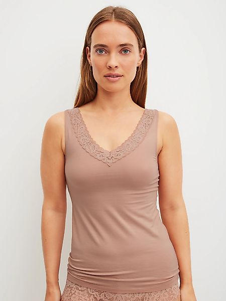 CALIDA Tanktop "Natural Comfort Lace" elastisch, V-Ausschnitt, weiche Spitz günstig online kaufen