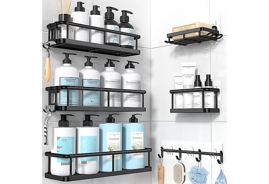 POPOLIC Duschregal Duschablage Ohne Bohren - 6 Stücke Rostfreies Duschgel H günstig online kaufen