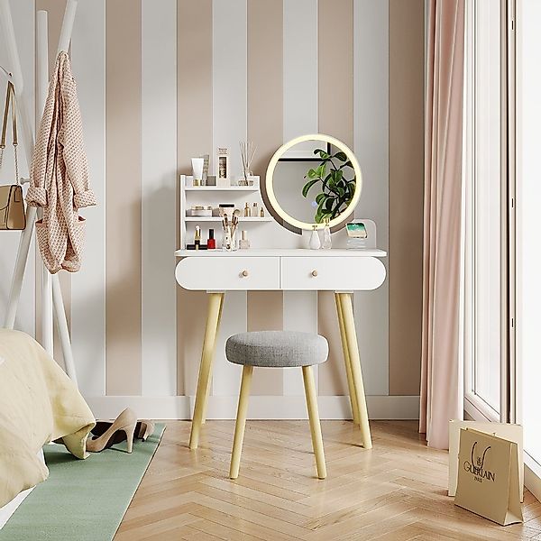 Vicco Schminktisch Edda, Weiß, 80 cm günstig online kaufen