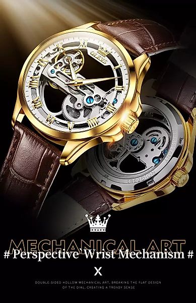 OLEVS Automatikuhr Herrenuhr Mechanisch Skelett Zifferblatt günstig online kaufen