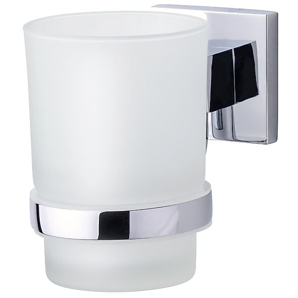 Fackelmann Glas mit Halter Mare Chromoptik günstig online kaufen