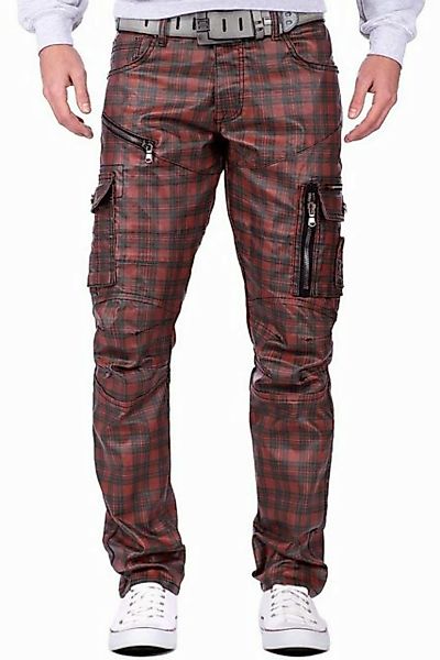 Cipo & Baxx Regular-fit-Jeans Cargo Hose BA-CD721 Rot W40/L32 (1-tlg) mit Z günstig online kaufen