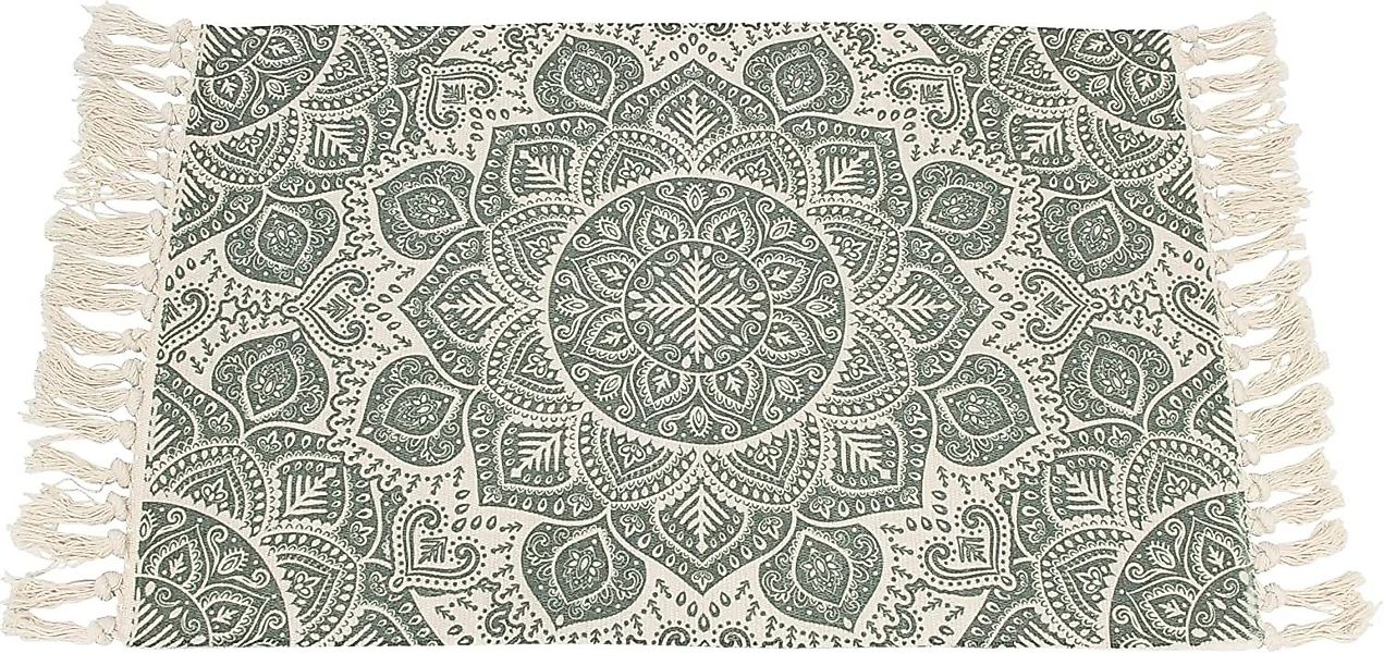 Dekoleidenschaft Teppich "Mandala" 60x90 cm grün günstig online kaufen