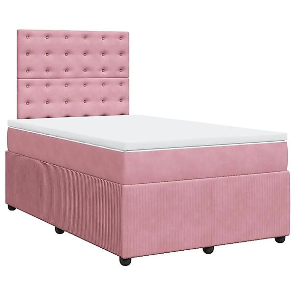 vidaXL Boxspringbett mit Matratze Rosa 120x200 cm Samt 3294627 günstig online kaufen