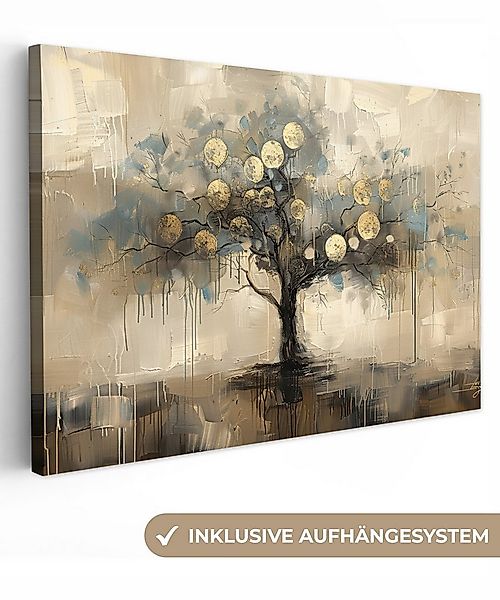 OneMillionCanvasses® Leinwandbild Beige - Abstrakt - Baum - Gold, Fotodruck günstig online kaufen