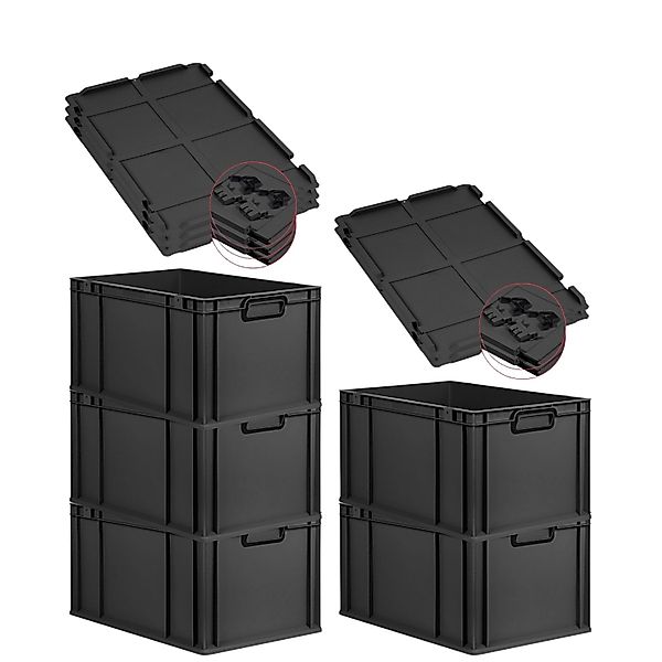 PROREGAL SuperSparSet 5x Eurobox Nextgen Color Mit Scharnierdeckel HxBxT 32 günstig online kaufen