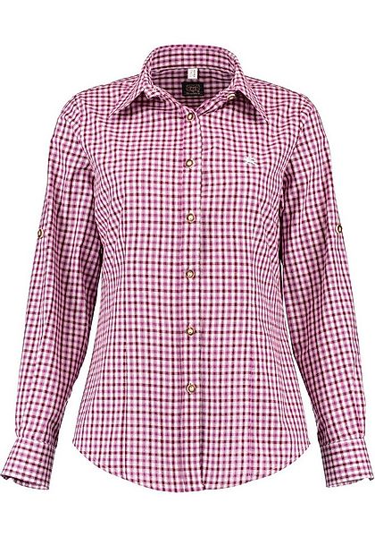 OS Trachten Trachtenbluse Grovo Langarmbluse mit Hirsch-Stickerei auf der B günstig online kaufen