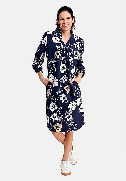 BICALLA Midikleid Kleid mit Blüten-Print in Dunkelblau/Weiß (1-tlg) günstig online kaufen