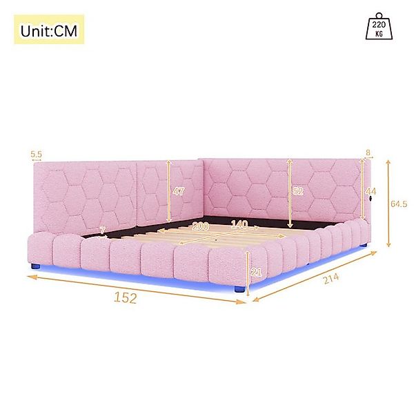 STILVORA Schlafsofa Tagesbett 140×200cm Polsterbett Kinderbett mit USB/Typ- günstig online kaufen