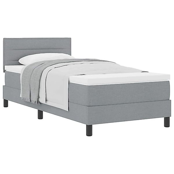 vidaXL Boxspringbett mit Matratze Hellgrau 80 x 200 cm Stoff 3338566 günstig online kaufen
