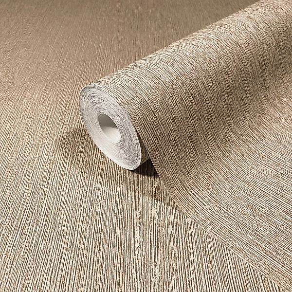 Marburg Vliestapete Uni Feine Linien Modern 10,05 m x 0,53 m Braun günstig online kaufen