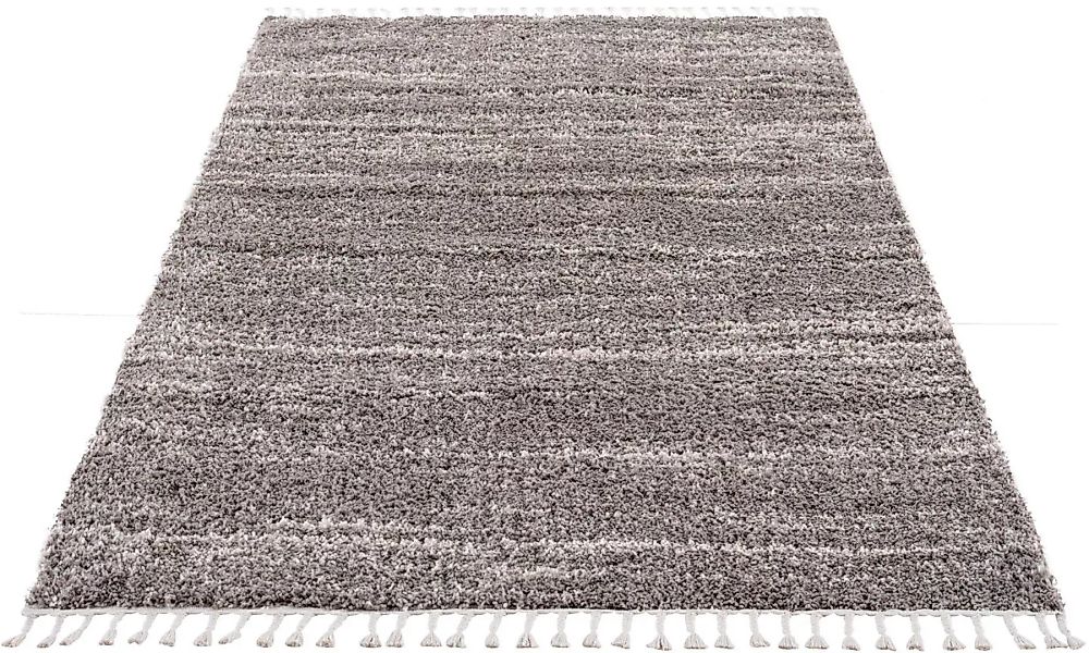 carpet city® Hochflor Teppich Pulpy 524 Grau grau Gr. 80 x 200 günstig online kaufen