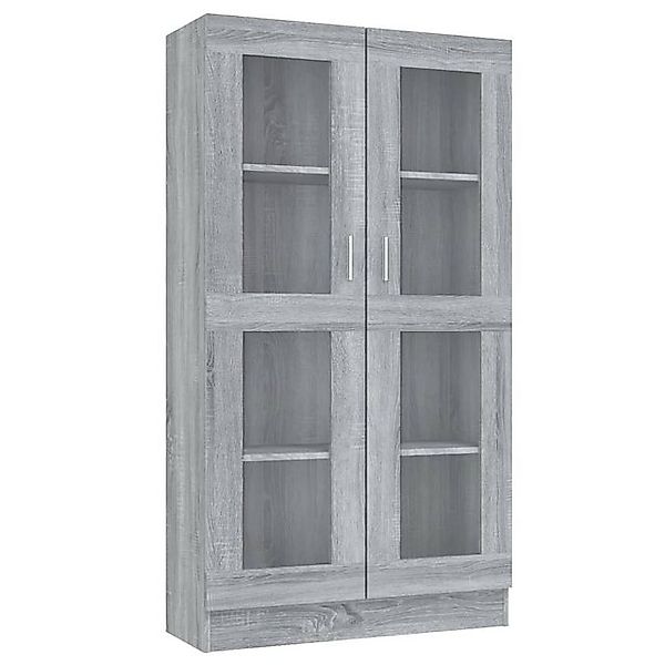 vidaXL Vitrine Vitrinenschrank Grau Sonoma 82,5x30,5x150 cm Spanplatte Glas günstig online kaufen