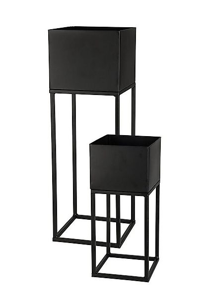 Spetebo Blumenständer Garten Metall Blumentopf 2er Set schwarz 58 / 37cm (S günstig online kaufen