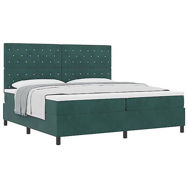 vidaXL Bett Boxspringbett mit Matratze Dunkelgrün 200x200 cm Samt (1-tlg) günstig online kaufen