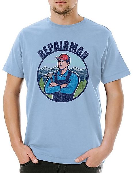 Urban Backwoods Print-Shirt Urban Backwoods Repairman Herren T-Shirt Hellbl günstig online kaufen