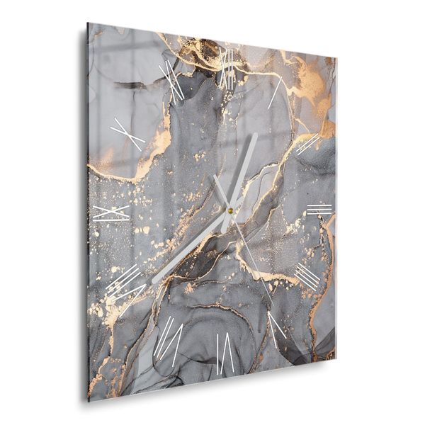 DEQORI Wanduhr 'Elegantes Marmormuster' (Glas Glasuhr günstig online kaufen