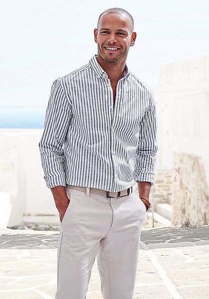 John Devin Langarmhemd Regular Fit Streifenhemd mit Button-down-Kragen, aus günstig online kaufen